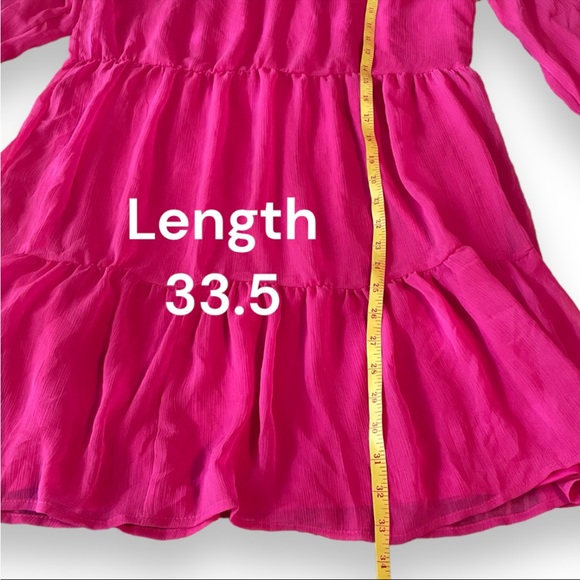 NWT Vince Camuto Three Tier Puff Sleeve Drop Waist Dress Size Med (oversized). - Picture 11 of 11